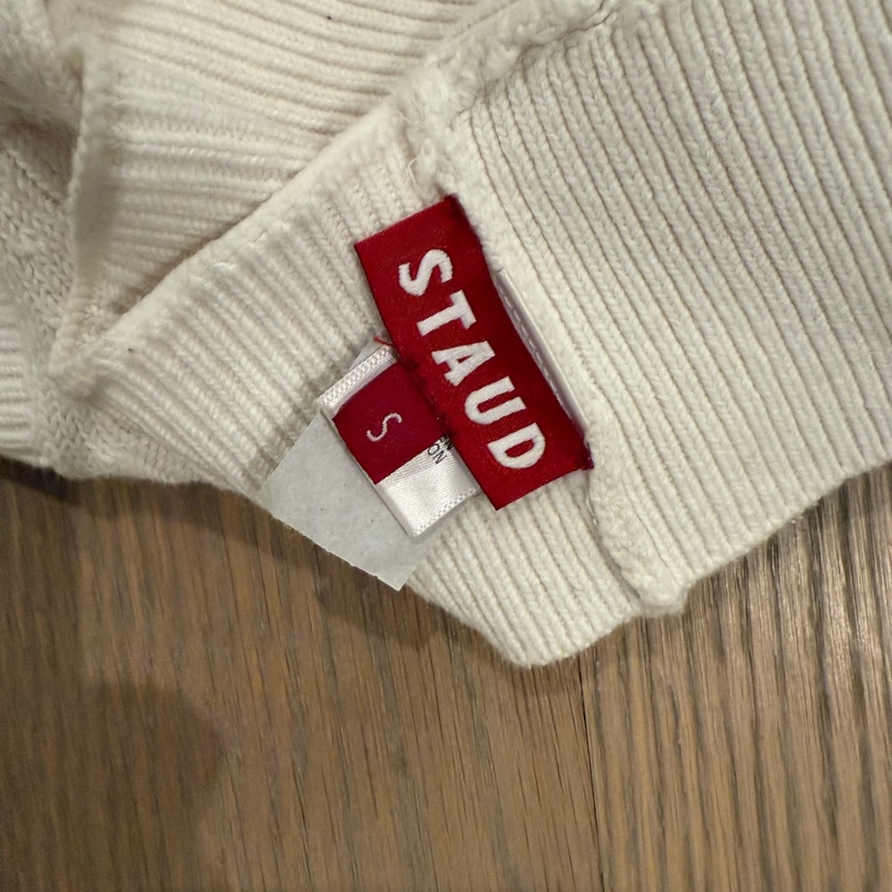 STAUD Cream Ribbed Knit Top - Picture 2 of 2